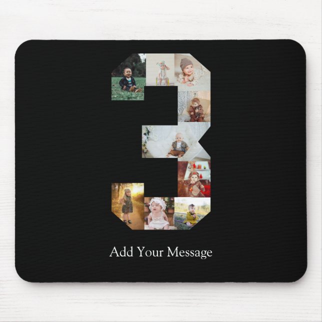 Mousepad Colagem de Fotografias Preta e Branco Número 3 (Frente)