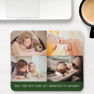 Mousepad Colagem de Fotografias Verde Moderno para o Avô