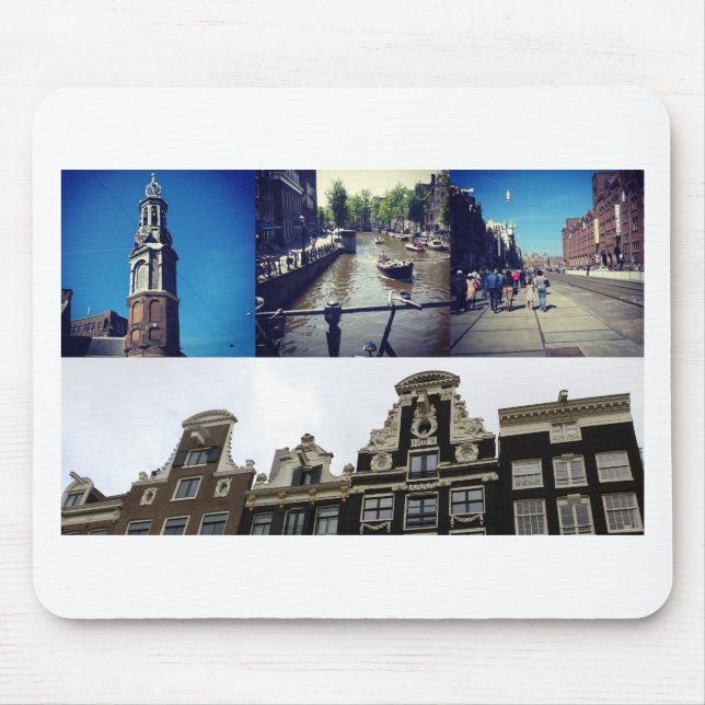 Mousepad Colagem de fotos Amsterdã 2 (Frente)