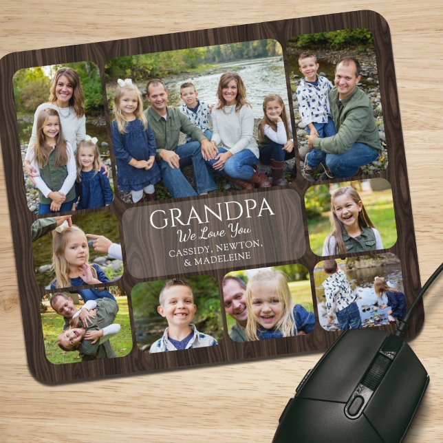 Mousepad Colagem de Fotos Avô Netos (Criador carregado)