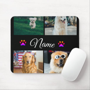 Mousepad Colagem de fotos com nome simples e colorido de an