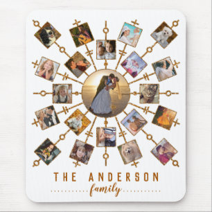 Mousepad Colagem de Fotos da Família 21 Imagens Branco Dou