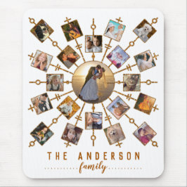 Mousepad Colagem de Fotos da Família 21 Imagens Branco Dour