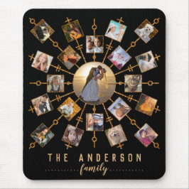 Mousepad Colagem de Fotos da Família 21 Imagens Preto Doura