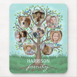 Mousepad Colagem de Fotos da Família Árvore 8 Imagens + N