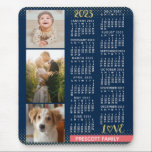 Mousepad Colagem de Fotos da Família Dourada Coral do Marin<br><div class="desc">Comemore 2023 com este calendário de colagens de fotos de pré-disquete. Com datas fáceis de ler em branco negro, este calendário lindamente simples tem as palavras "2023" e "AMOR" em brilho falso dourado com um brilhante bar cor-de-rosa coral ao longo da base para o seu nome de família personalizado ou...</div>
