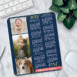 Mousepad Colagem de Fotos da Família Dourada Coral do Marin<br><div class="desc">Comemore 2025 com este calendário de colagens de fotos de pré-disquete. Com datas fáceis de ler em branco negro, este calendário lindamente simples tem as palavras "2025" e "AMOR" em brilho falso dourado com um brilhante bar cor-de-rosa coral ao longo da base para o seu nome de família personalizado ou...</div>