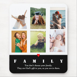 Mousepad Colagem de fotos da família Personalizada