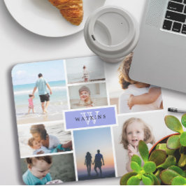 Mousepad Colagem de Fotos da Família Simples e Monograma Ro