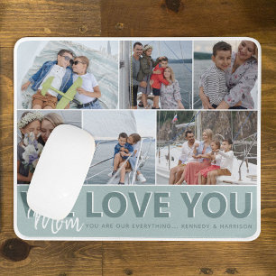 Mousepad Colagem de Fotos da Mãe 'Nós Te Amo' Personaliz