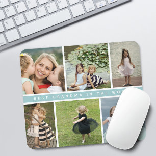 Mousepad Colagem de Fotos da Melhor Avó Moderna Roxa