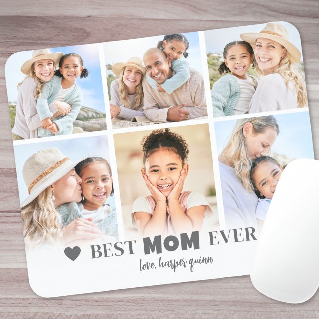 Mousepad Colagem de Fotos da Melhor Mãe (Best Mom Family Photo Collage Mouse Pad)