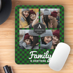 Mousepad Colagem de Fotos da Xadrez de Búfalo Verde Lumberj