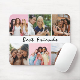 Mousepad Colagem de Fotos de Amigos Moderna Simples