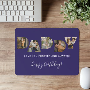 Mousepad Colagem de Fotos de Aniversário do PAPAI