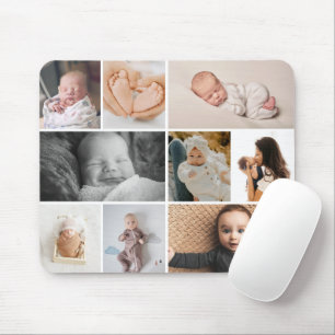 Mousepad Colagem de fotos de bebês com várias capturas de t
