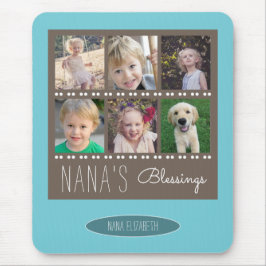 Mousepad Colagem de Fotos de Bênçãos de Nana | Castanho e T