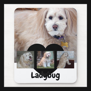 Mousepad Colagem de Fotos de Cachorro Personalizada com Nom