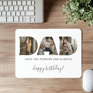 Mousepad Colagem de Fotos de Carta de PAI Aniversário Mouse