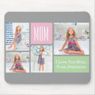 Mousepad Colagem de Fotos de Dia de as mães Personalizada