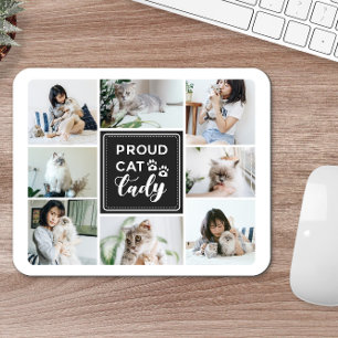 Mousepad Colagem de Fotos de Gato Orgulhoso