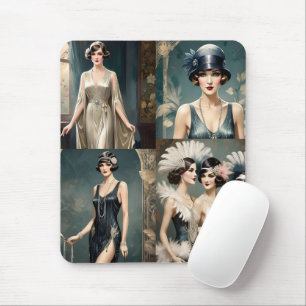 Mousepad Colagem de Fotos de Moda das 1920,