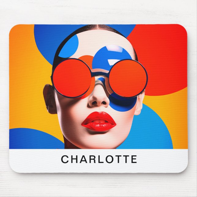 Mousepad Colagem de Fotos de pop Art (Frente)