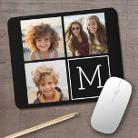Mousepad Colagem de Fotos de Tendência Preta e Branca com M<br><div class="desc">Use 3 fotos quadradas para criar um presente exclusivo e pessoal. Ou você pode ficar com o filhote hipster e fazer uma moda. Se precisar ajustar as fotos,  clique na ferramenta personalizar para fazer alterações.</div>