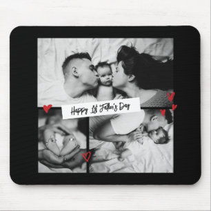 Mousepad Colagem de Fotos do Bebê B&W do Primeiro Dia de os