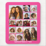 Mousepad Colagem de Fotos do Instagram - Até 14 fotos rosa<br><div class="desc">Um design com fundo colorido. Use até catorze fotos quadradas para criar um presente exclusivo e pessoal. Se precisar ajustar as fotos,  clique na ferramenta personalizar para fazer alterações.</div>