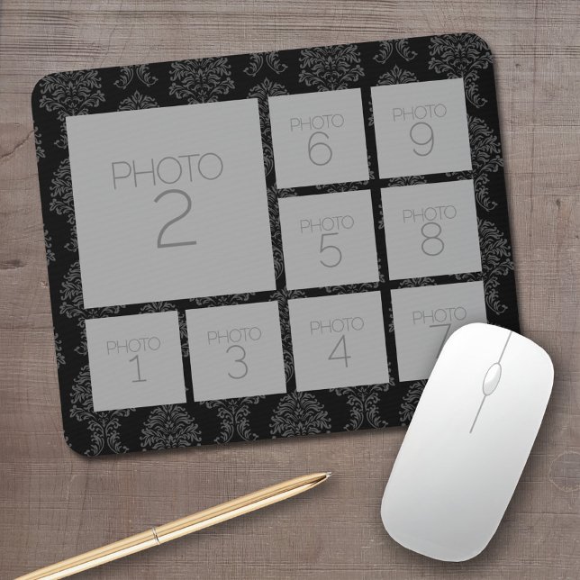 Mousepad Colagem de Fotos do Instagram com 9 fotos (Personalized mouse pad with your photos and text)