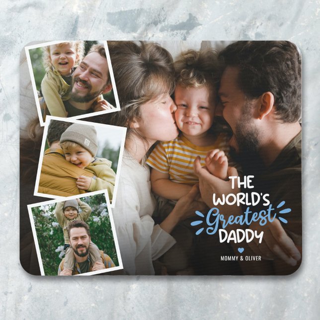 Mousepad Colagem de Fotos do Melhor Papai do Mundo (Criador carregado)