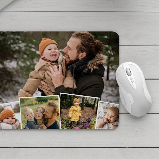 Mousepad Colagem de Fotos Encantadora da Vida Familiar Feli (Criador carregado)