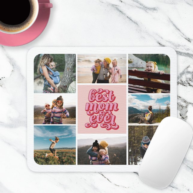 Mousepad Colagem de Fotos Melhor Mãe do Mundo em Letra de F (Criador carregado)