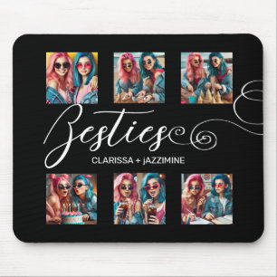 Mousepad Colagem de Fotos Moderna Black White Bestie 6