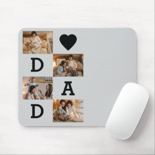Mousepad Colagem de Fotos - Pai com Coração Dia dos Pais-