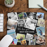 Mousepad Colagem de fotos personalizada do Pai 17 | DIA DE<br><div class="desc">Crie seu próprio dom exclusivo para o dia de os pais com este mouse personalizado,  com 17 fotos quadradas de sua escolha,  e um modelo de texto fácil de personalizar. Também faz um presente de excelente para pais e netos nos aniversários ou natal.</div>