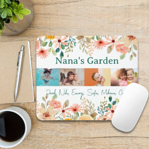 Mousepad Colagem de Fotos Personalizada Nana Grandma's Gard