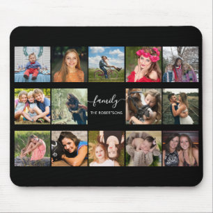 Mousepad Colagem de Fotos Preta