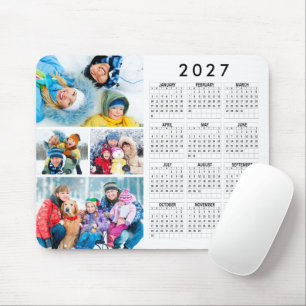Mousepad Colagem de Fotos Simples do Calendário 2026 4