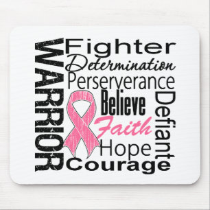 Mousepad Colagem de Guerreiros do Cancer de Mama