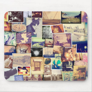 Mousepad Colagem de Hipsteres com Filtro de Fotografias leg