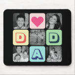 Mousepad Colagem de Imagens do Pai de Grade de Fotografias<br><div class="desc">Presente personalizado de Dia de os pais para o seu pai para celebrar o Dia de os pais. Quer seja para um novo papai, padrasto, pai antigo e clássico, ou pai a ser, a função de texto personalizada vai fazer você se cobrir. Você pode mudar o texto para o texto...</div>