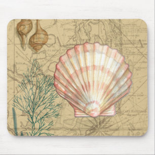 Mousepad Colagem de Mapa Costeiro