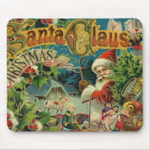 Mousepad Colagem de Natal do Papai Noel Vitoriano Antigo