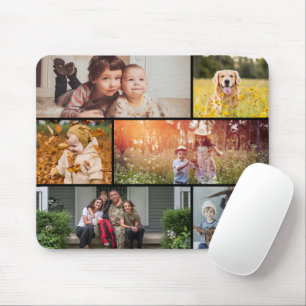 Mousepad Colagem de paisagem com várias fotos instantâneas
