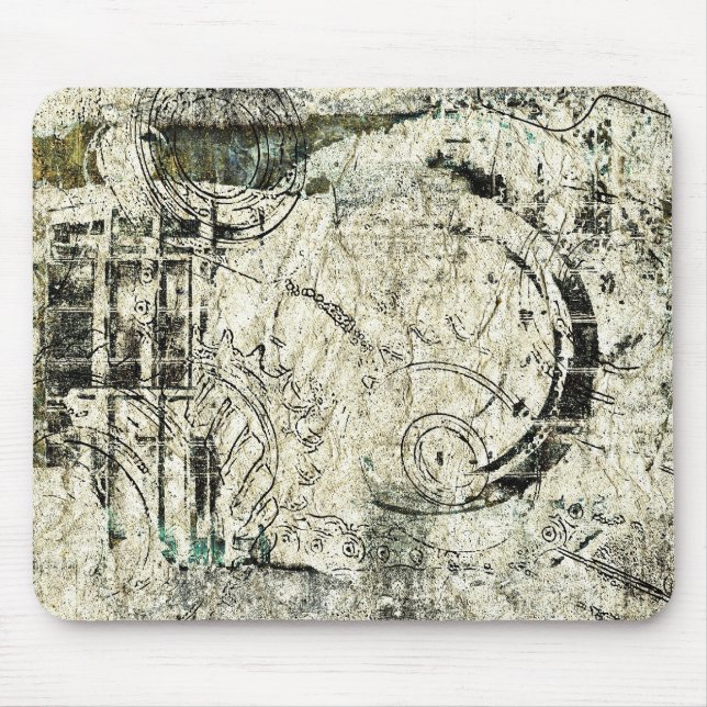 Mousepad colagem de papel do steampunk (Frente)