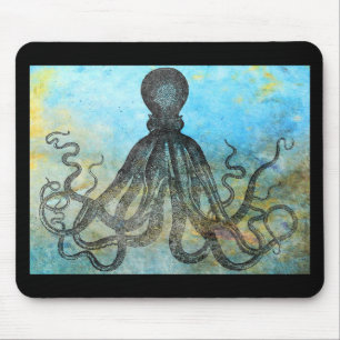 Mousepad Colagem de polvo vintage
