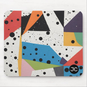 Mousepad Colagem de Pontos Pretos do Papel