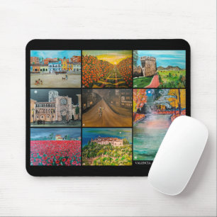 Mousepad Colagem de Valência Espanha Pintura por Alfred Fox
